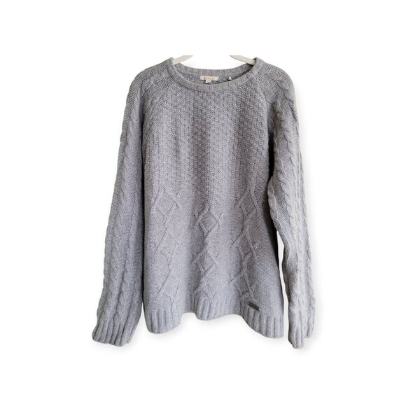 Barbour Ursula Grey 100% Lambswool Cozy British Heritage Knit Sweater - Picture 2 of 11